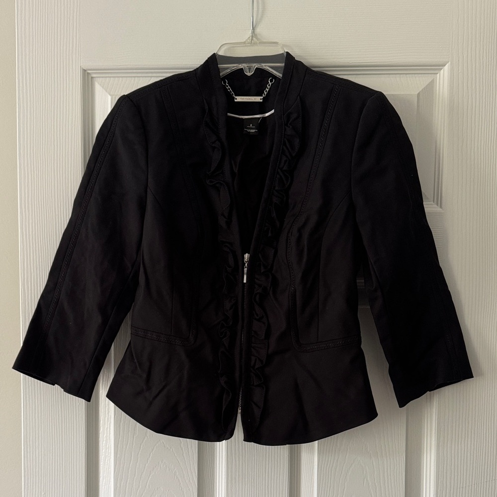 White House Black Market Black Ruffled Blazer